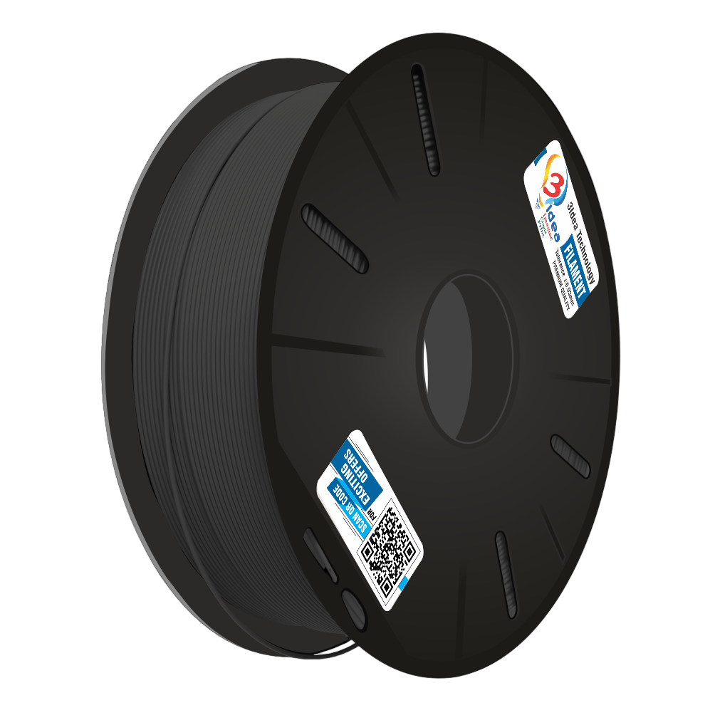 Refurbished 3idea PLA Filament Black,1.75mm, Net Weight-1kg